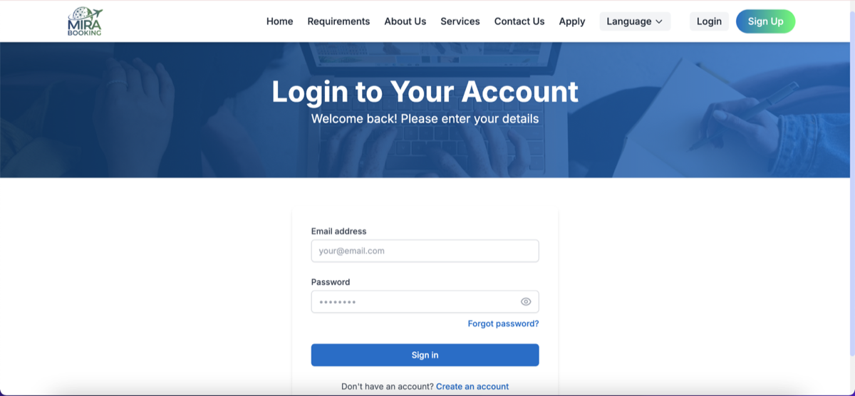 Mira Booking - Multilingual Visa Application Platform - Thumbnail 4